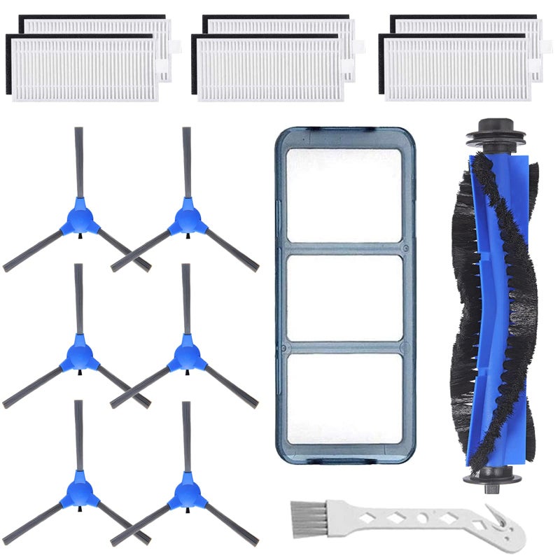 LesinaVac Eufy Replacement Parts Kit for RoboVac 11S, 30, 30C, 15C, 12, 35C - Robot Vacuum Cleaner Accessory Kit: 6 Filters, 6 Side Brushes, 1 Main Brush, 1 Pre-Filter - Image 1